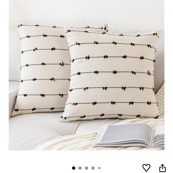 Vintage Boho Other - Elegant Cream and Black Accent Pillows